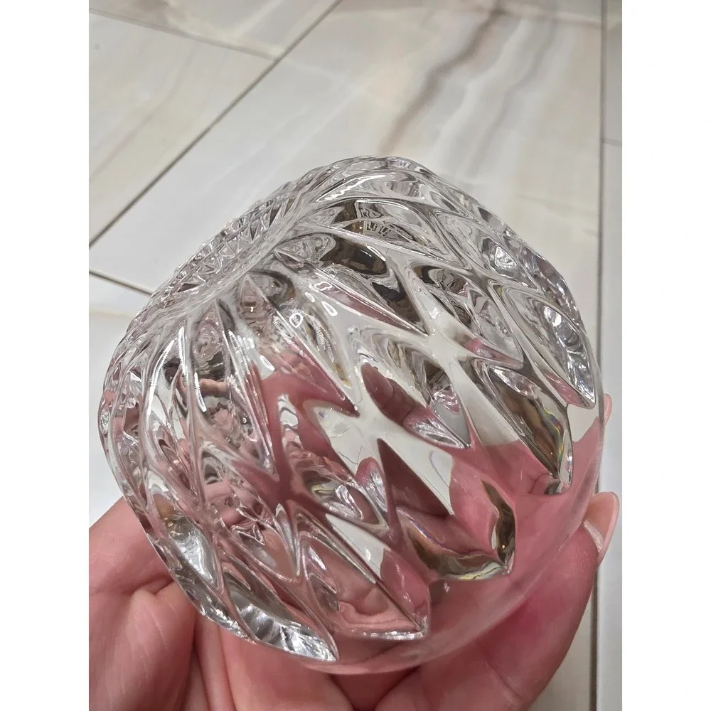 Gorham Full Lead Crystal Pear Trinket Box Nachtmann‎ West Germany Cut Glass Dish